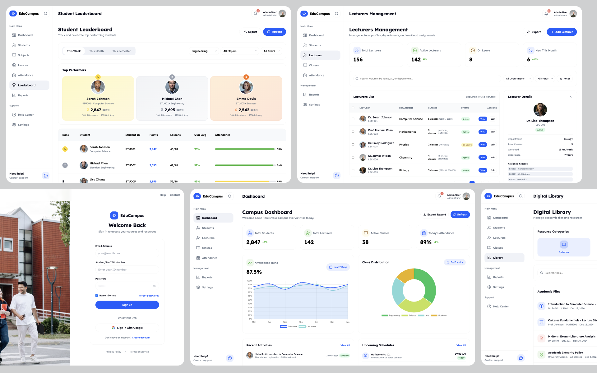 EduCampus Kampus Online Responsive HTML Tailwind JS